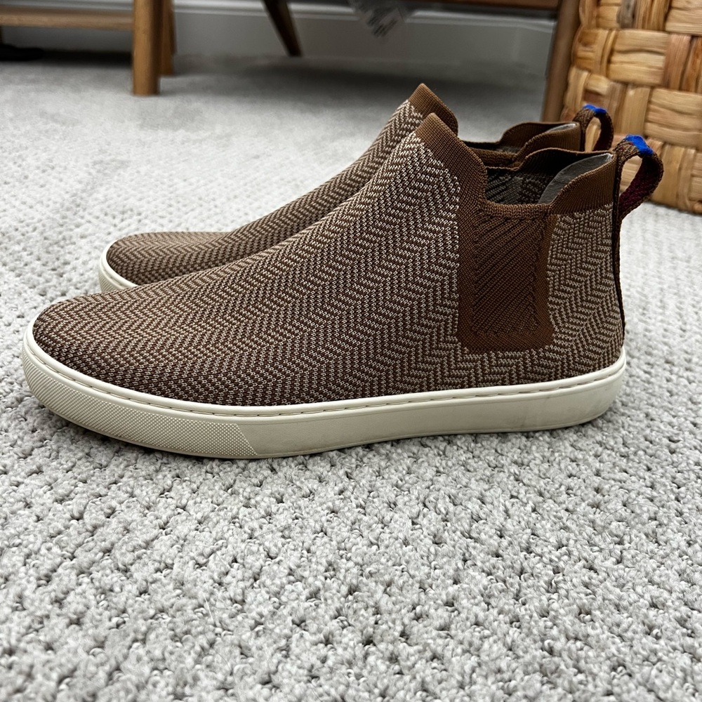 Rothy's Brown Herringbone Chelsea Boots